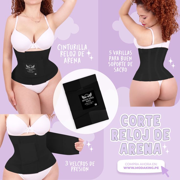 Faja Reductora Reloj de Arena con Triple Cierre